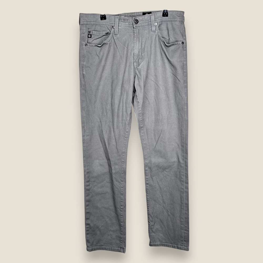 AG Adriano Goldschmied Everett Slim Straight Pants Gray Check Stretch 31x32 (28)